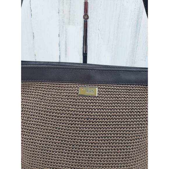 The Sak Elliot Lucca Brown Crochet Shoulder Bag Women's Purse - Picture 2 of 12